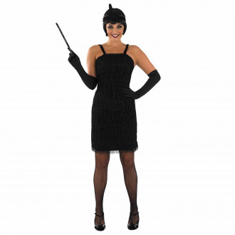 Womens 20s Black Flapper Dress Costume