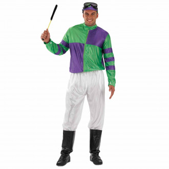 Mens Green & Purple Jockey Costume
