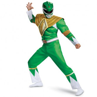 Mens Power Rangers Green Ranger Muscle Costume
