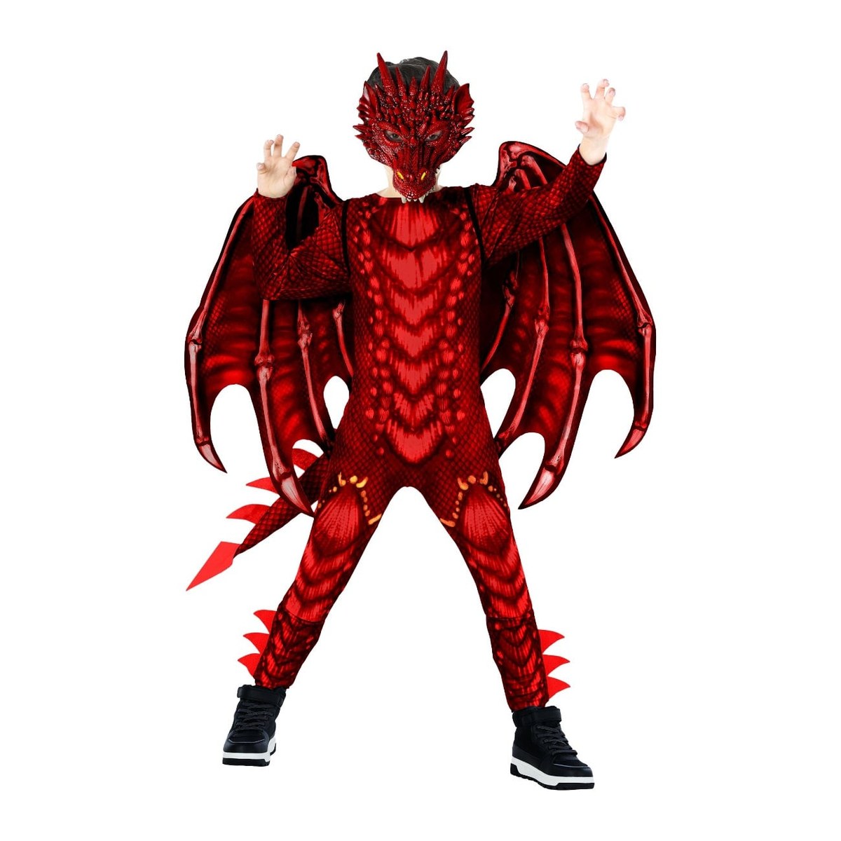 Kids Dragon Jumpsuit Costume Red