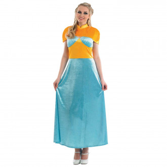 Womens Medieval Princess Orange & Blue Costume