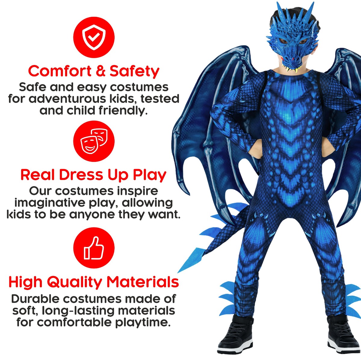 Costume De Ninja Enfant Dragon Argenté