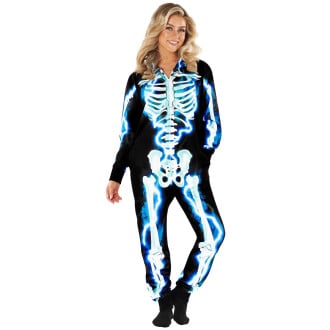 Electric Skeleton Costume Onesie Womens